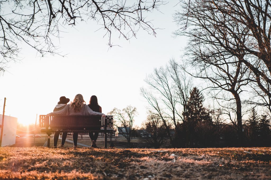 Fiends on park bench